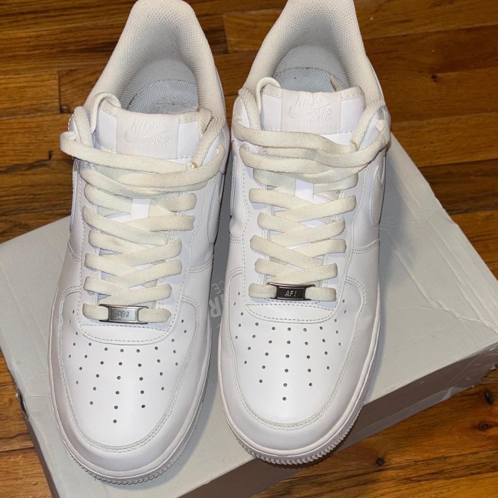 Nike Air Force 1 White Leather Sneakers